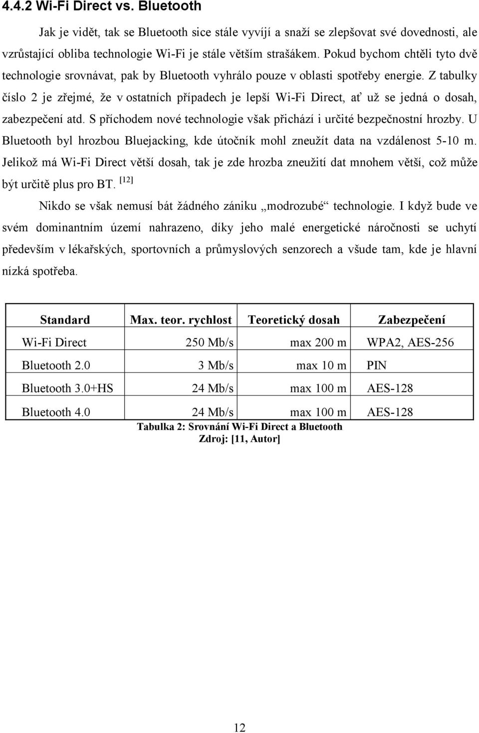 Z tabulky číslo 2 je zřejmé, že v ostatních případech je lepší Wi-Fi Direct, ať už se jedná o dosah, zabezpečení atd. S příchodem nové technologie však přichází i určité bezpečnostní hrozby.
