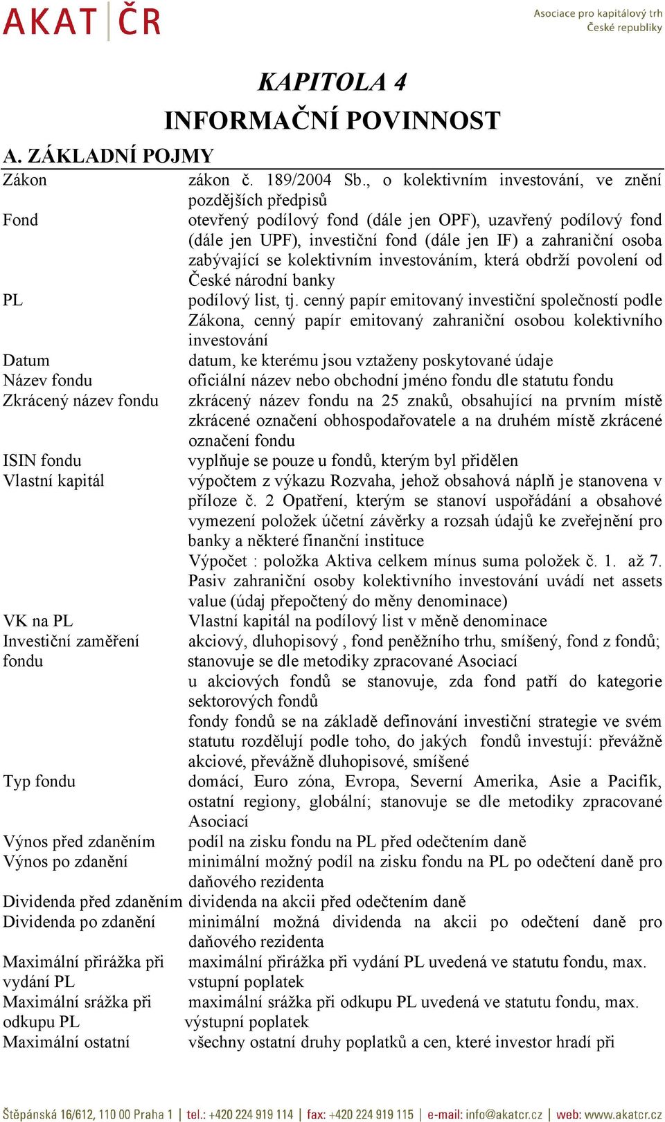 zabývající se kolektivním investováním, která obdrží povolení od České národní banky PL podílový list, tj.