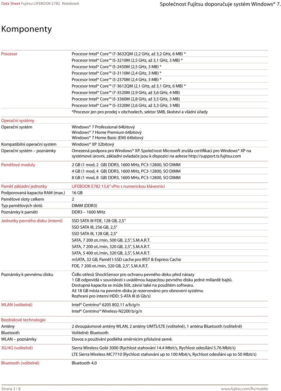 MB) Procesor Intel Core i5-3360m (2,8 GHz, až 3,5 GHz, 3 MB) Procesor Intel Core i5-3320m (2,6 GHz, až 3,3 GHz, 3 MB) *Procesor jen pro prodej v obchodech, sektor SMB, školství a vládní úřady