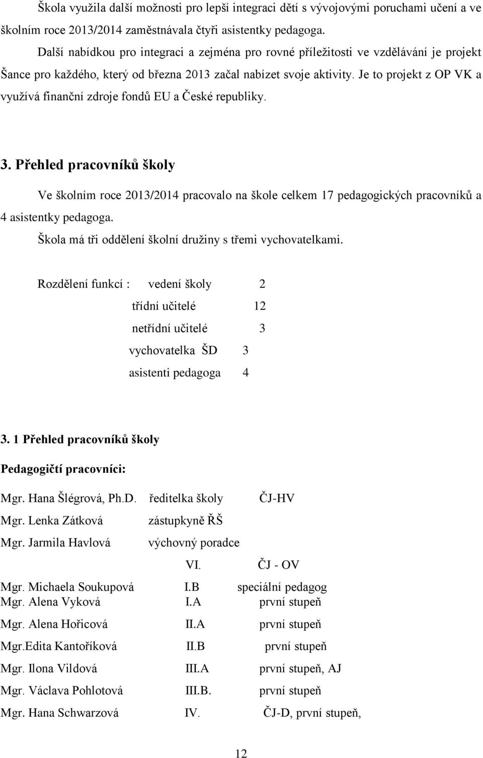 Je to projekt z OP VK a využívá finanční zdroje fondů EU a České republiky. 3.