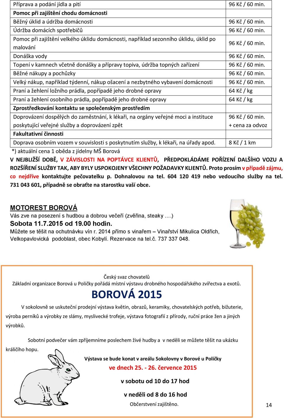 vybavení domácnosti Praní a žehlení ložního prádla, popřípadě jeho drobné opravy 64 Kč / kg Praní a žehlení osobního prádla, popřípadě jeho drobné opravy 64 Kč / kg Zprostředkování kontaktu se