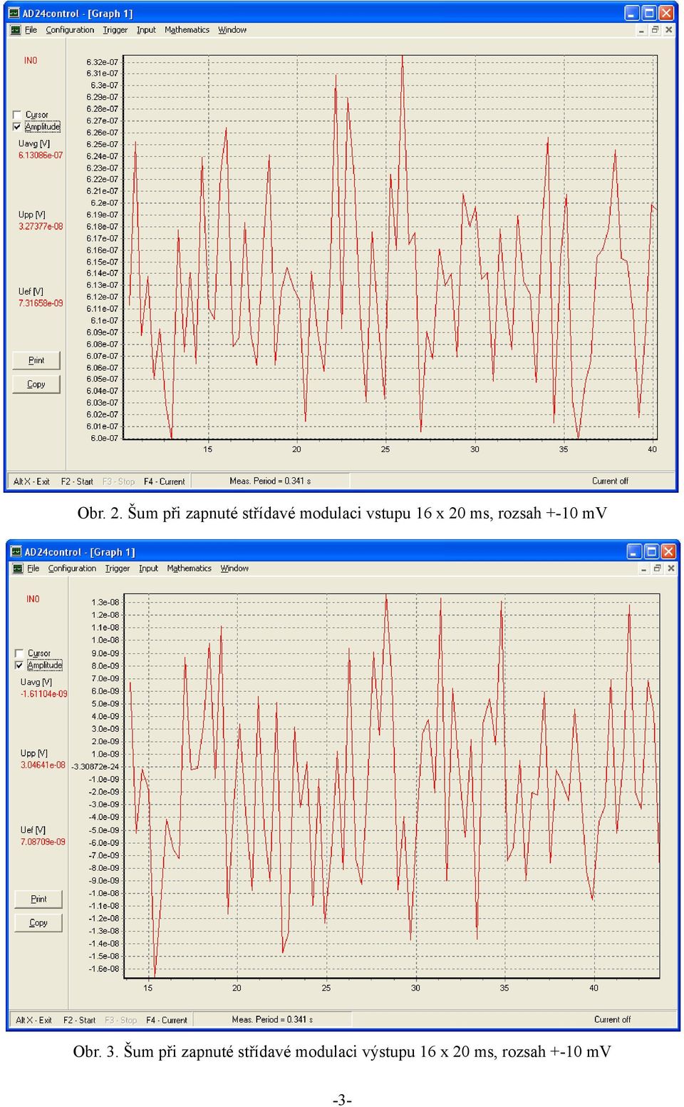 vstupu 16 x 20 ms, rozsah +-10 mv Obr.