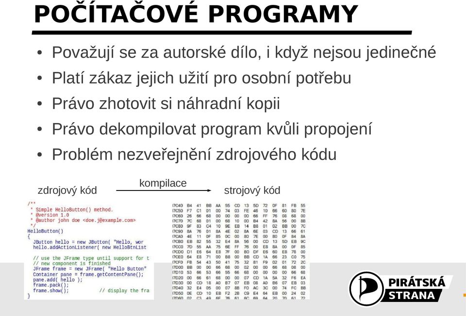 zhotovit si náhradní kopii Právo dekompilovat program kvůli