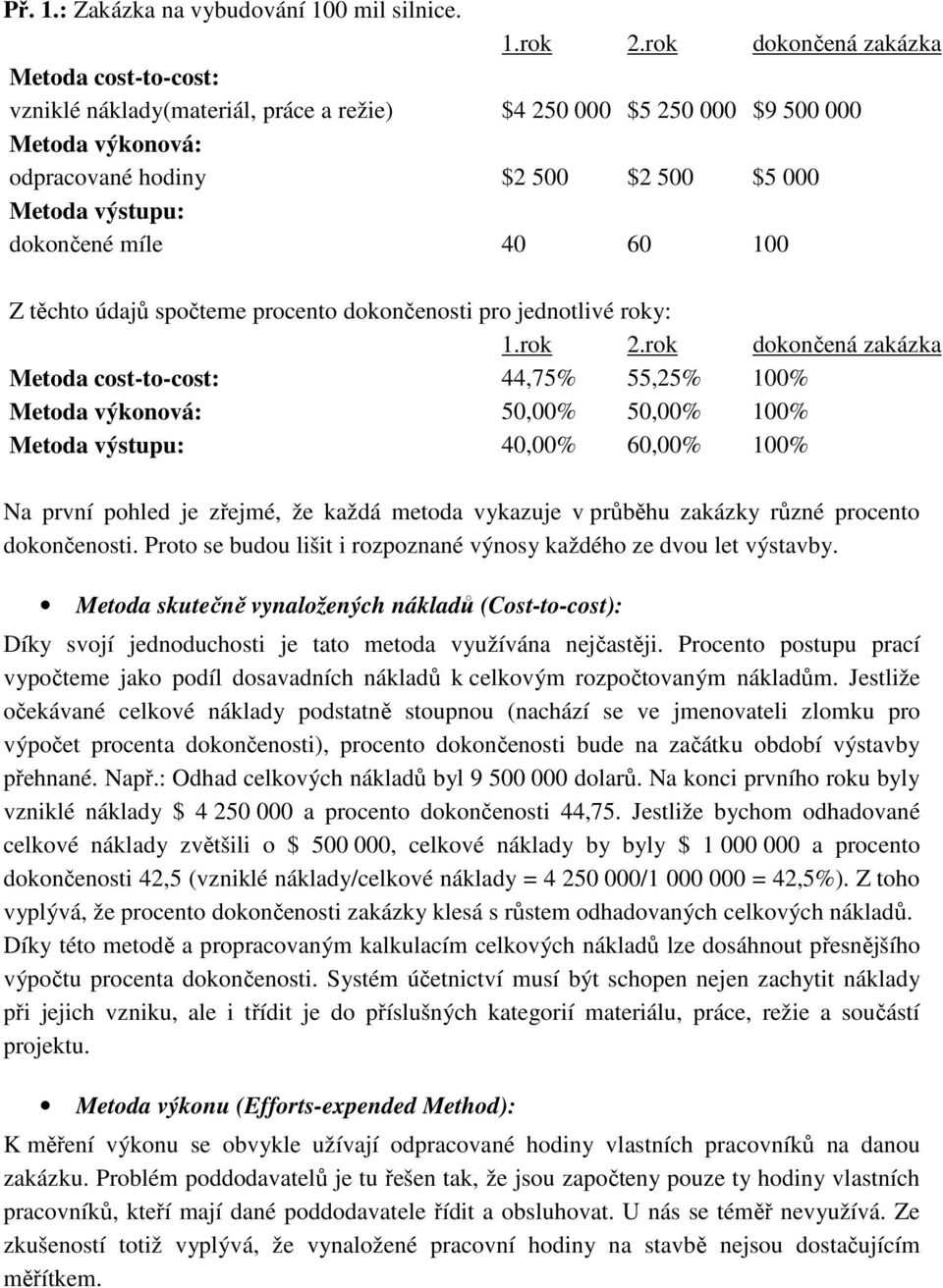 míle 40 60 100 Z těchto údajů spočteme procento dokončenosti pro jednotlivé roky: 1.rok 2.