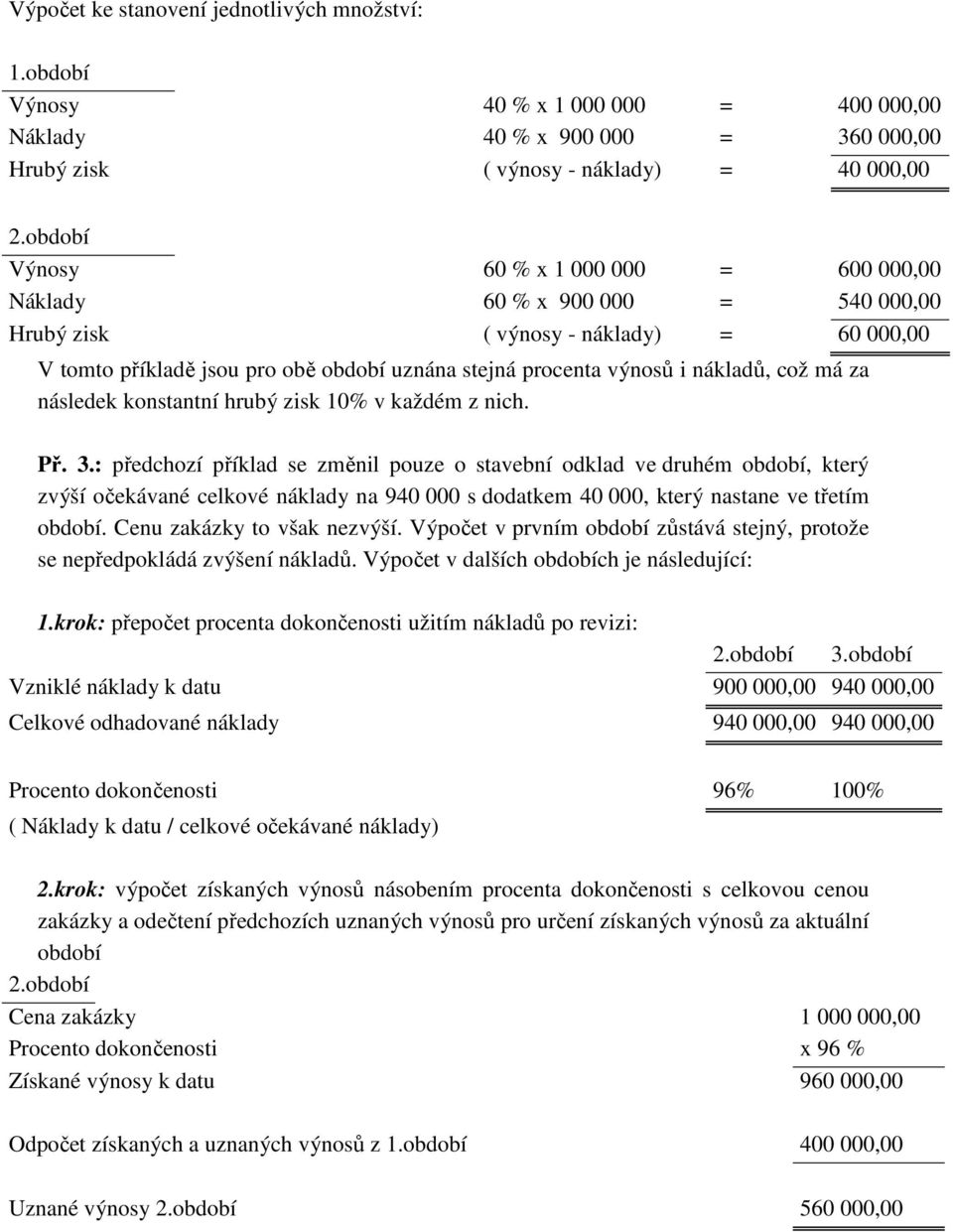 nákladů, což má za následek konstantní hrubý zisk 10% v každém z nich. Př. 3.