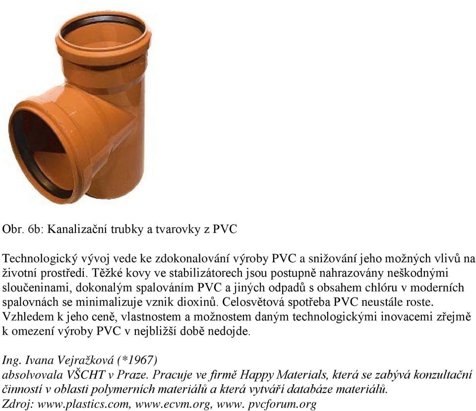 Celosvětová spotřeba PVC neustále roste. Vzhledem k jeho ceně, vlastnostem a možnostem daným technologickými inovacemi zřejmě k omezení výroby PVC v nejbližší době nedojde. Ing.