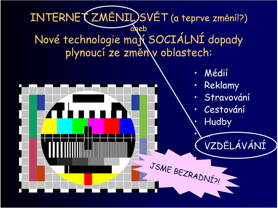 plynoucí ze změn v oblastech: JSME BEZRADNÍ?