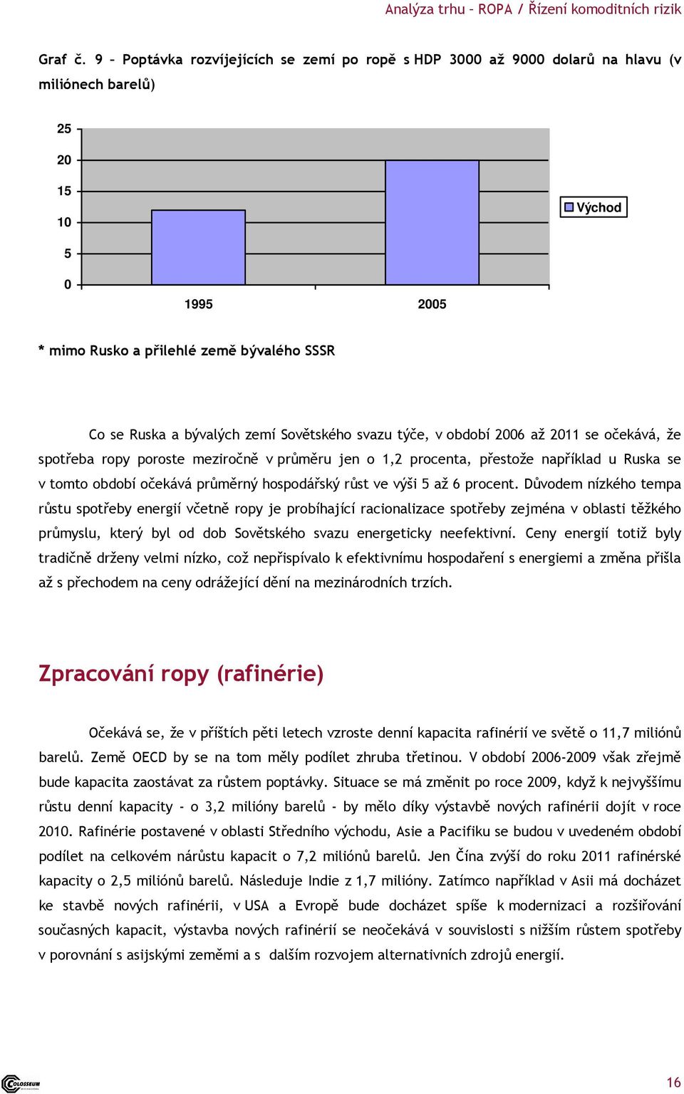 zemí Sovětského svazu týče, v období 2006 až 2011 se očekává, že spotřeba ropy poroste meziročně v průměru jen o 1,2 procenta, přestože například u Ruska se v tomto období očekává průměrný