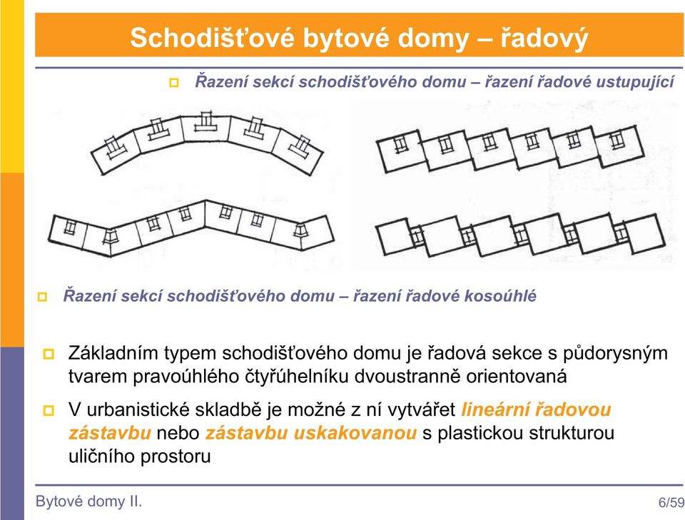 tvarem pravoúhlého tyúhelníku dvoustrann orientovaná V urbanistické skladb je možné z ní vytváet