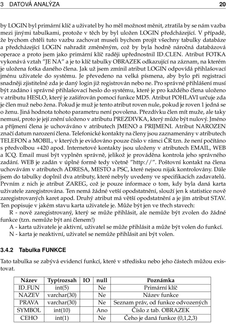 primární klíč raději upřednostnil ID CLEN. Atribut FOTKA vykonává vztah JE NA a je to klíč tabulky OBRAZEK odkazující na záznam, na kterém je uložena fotka daného člena.