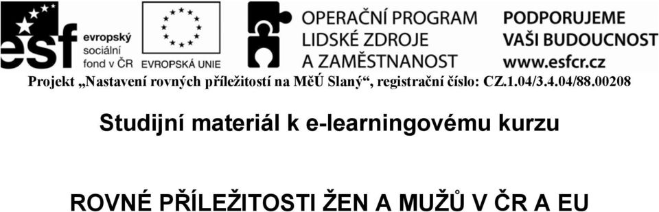 00208 Studijní materiál k e-learningovému