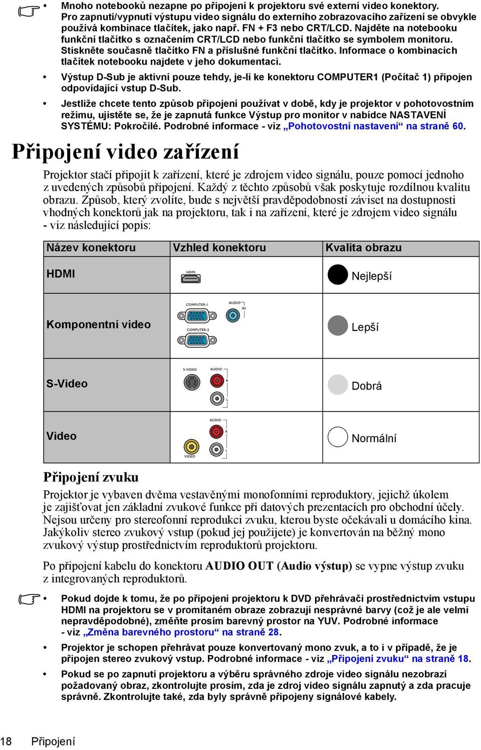 Najděte na notebooku funkční tlačítko s označením CRT/LCD nebo funkční tlačítko se symbolem monitoru. Stiskněte současně tlačítko FN a příslušné funkční tlačítko.