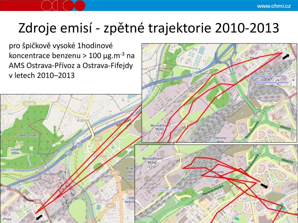 koncentrace benzenu > 100 µg.