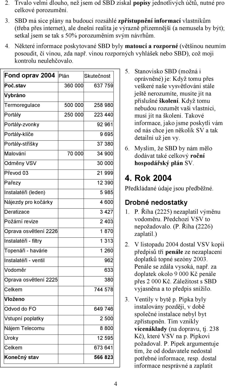 m ná vrhům. 4. Některé informace poskytované SBD byly matoucía rozporné (větš inou neumím posoudit, čívinou, zda např. vinou rozporný ch vyhlášek nebo SBD), což moji kontrolu neulehčovalo.