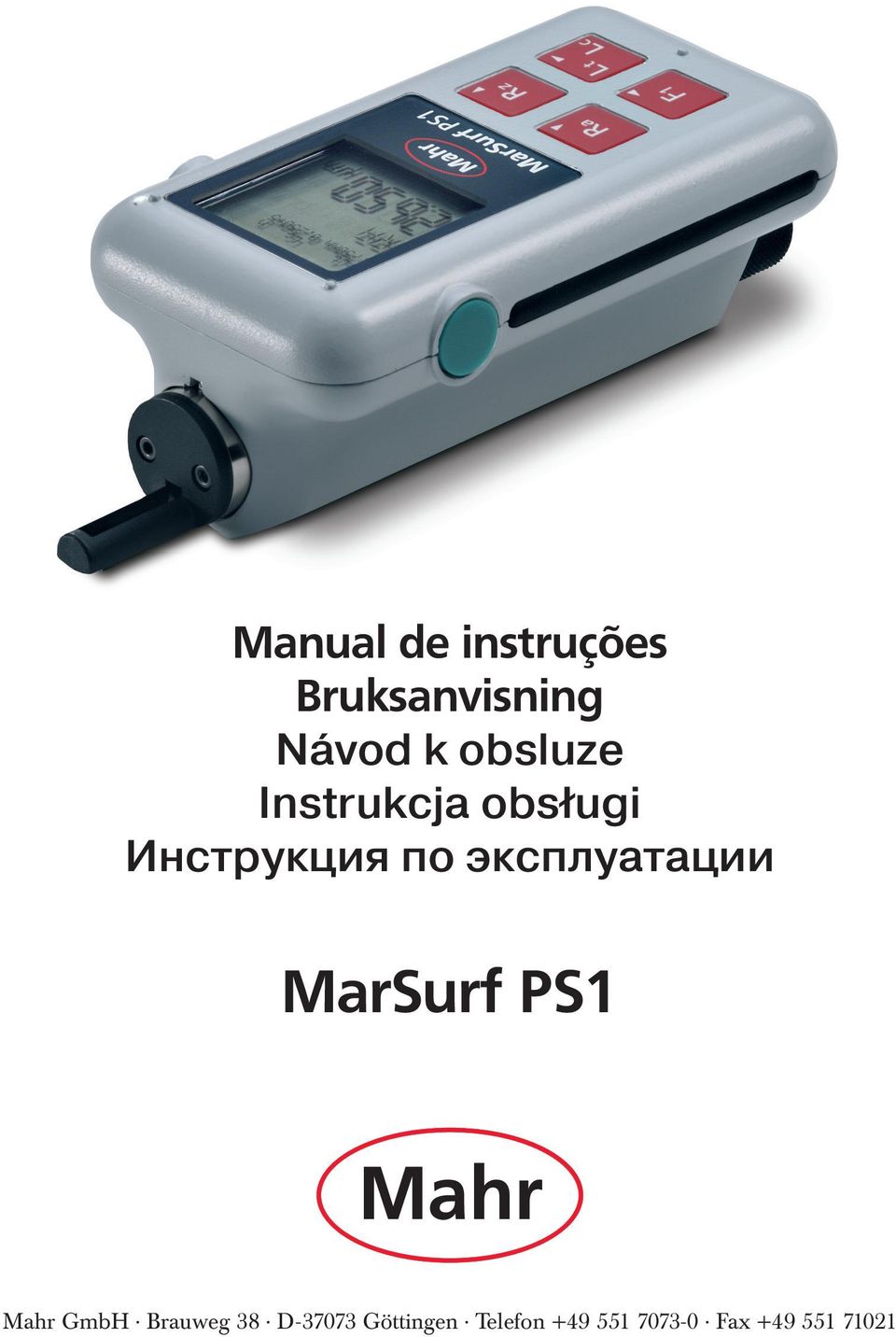 эксплуатации MarSurf PS1 Mahr GmbH Brauweg 38