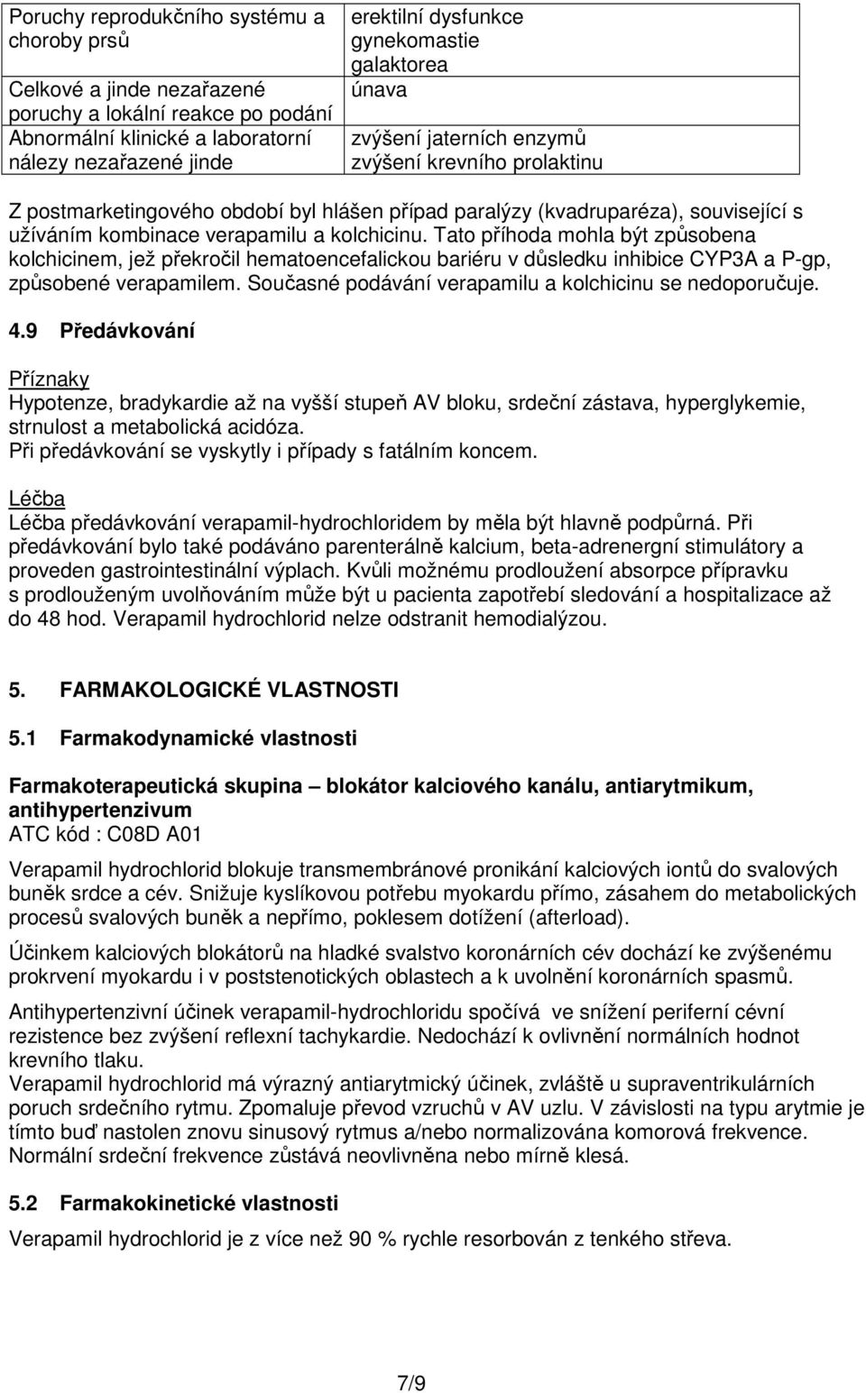 Tato příhoda mohla být způsobena kolchicinem, jež překročil hematoencefalickou bariéru v důsledku inhibice CYP3A a P-gp, způsobené verapamilem.