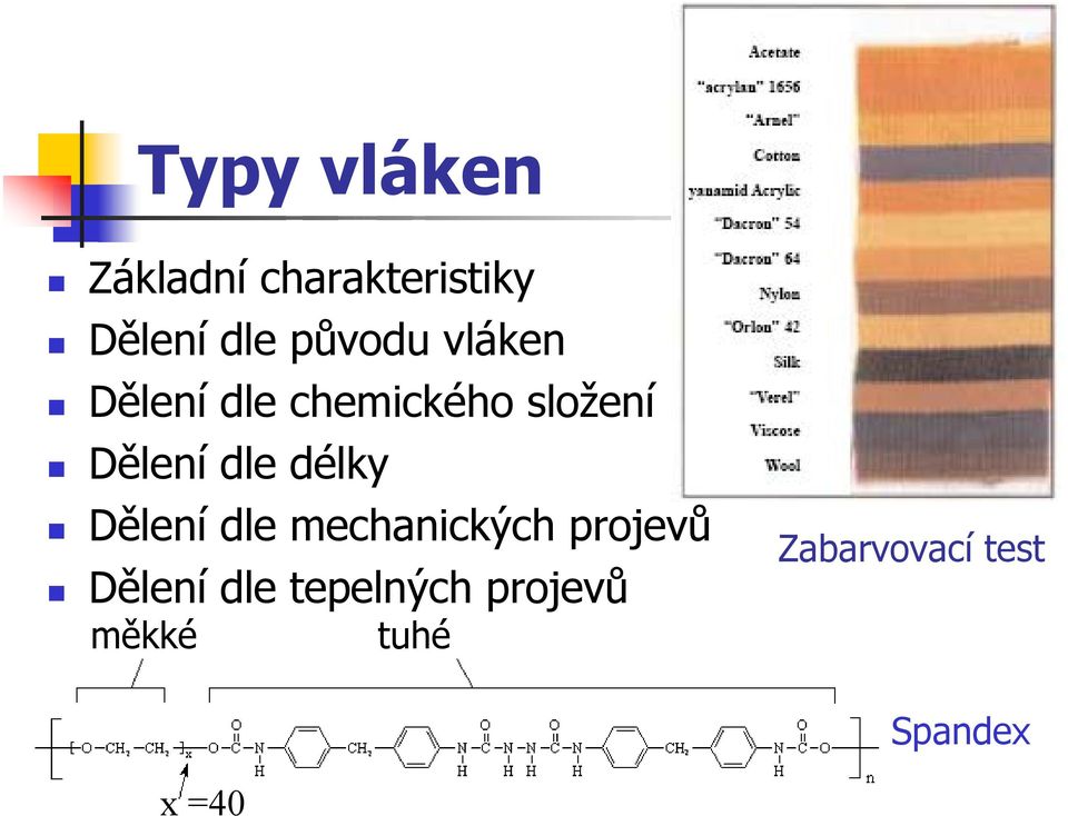 dle délky Dělení dle mechanických projevů Dělení dle