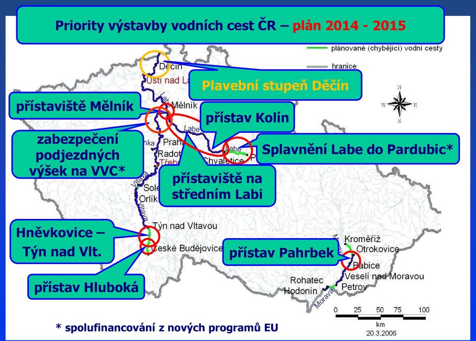 přístaviště na středním Labi Splavnění Labe do Pardubic* Hněvkovice Týn