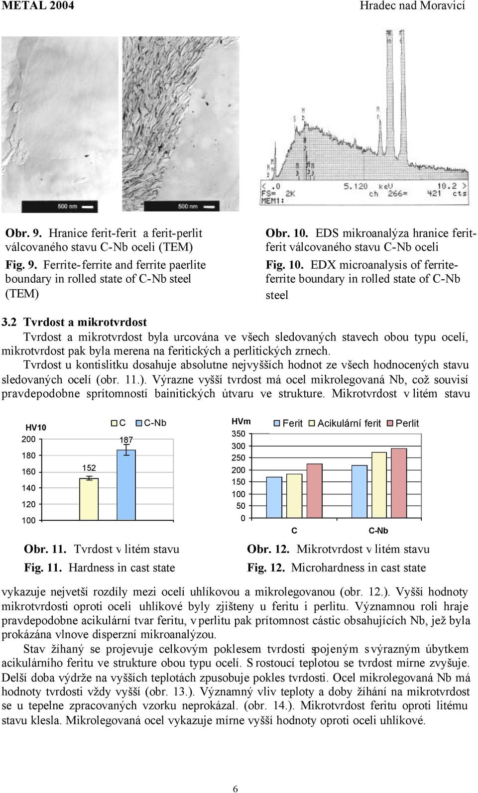 2 Tvrdost a mikrotvrdost Tvrdost a mikrotvrdost byla urcována ve všech sledovaných stavech obou typu ocelí, mikrotvrdost pak byla merena na feritických a perlitických zrnech.