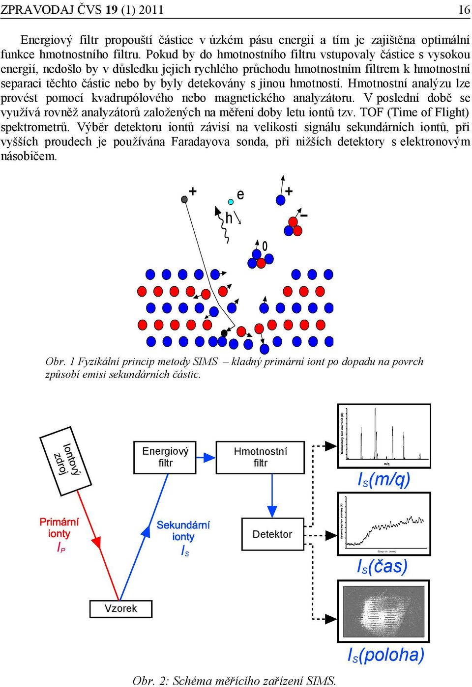 jinou hmotností. Hmotnostní analýzu lze provést pomocí kvadrupólového nebo magnetického analyzátoru. V poslední době se využívá rovněž analyzátorů založených na měření doby letu iontů tzv.