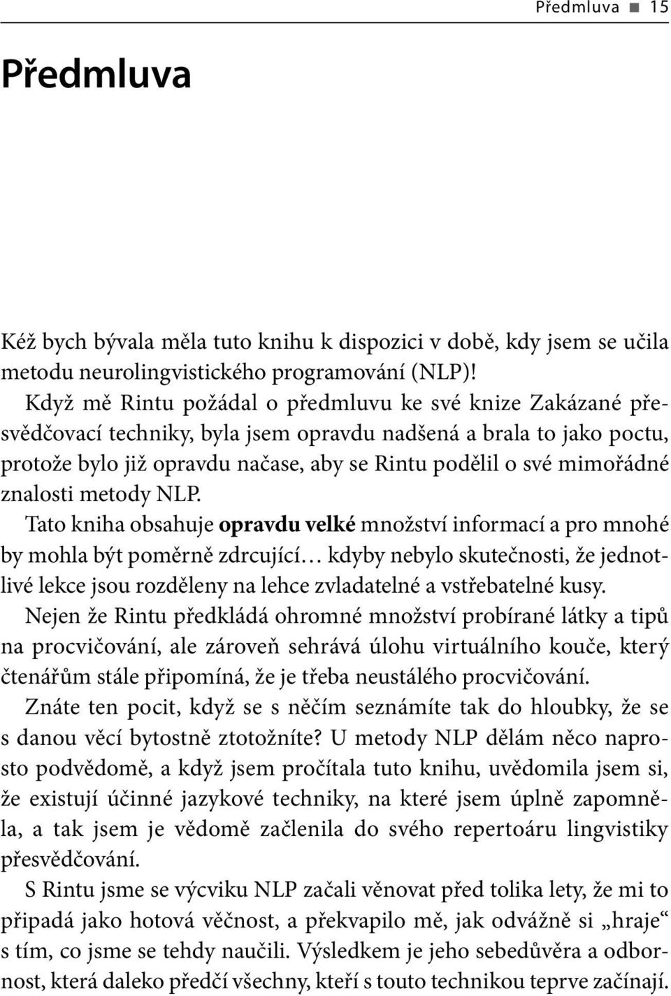 znalosti metody NLP.