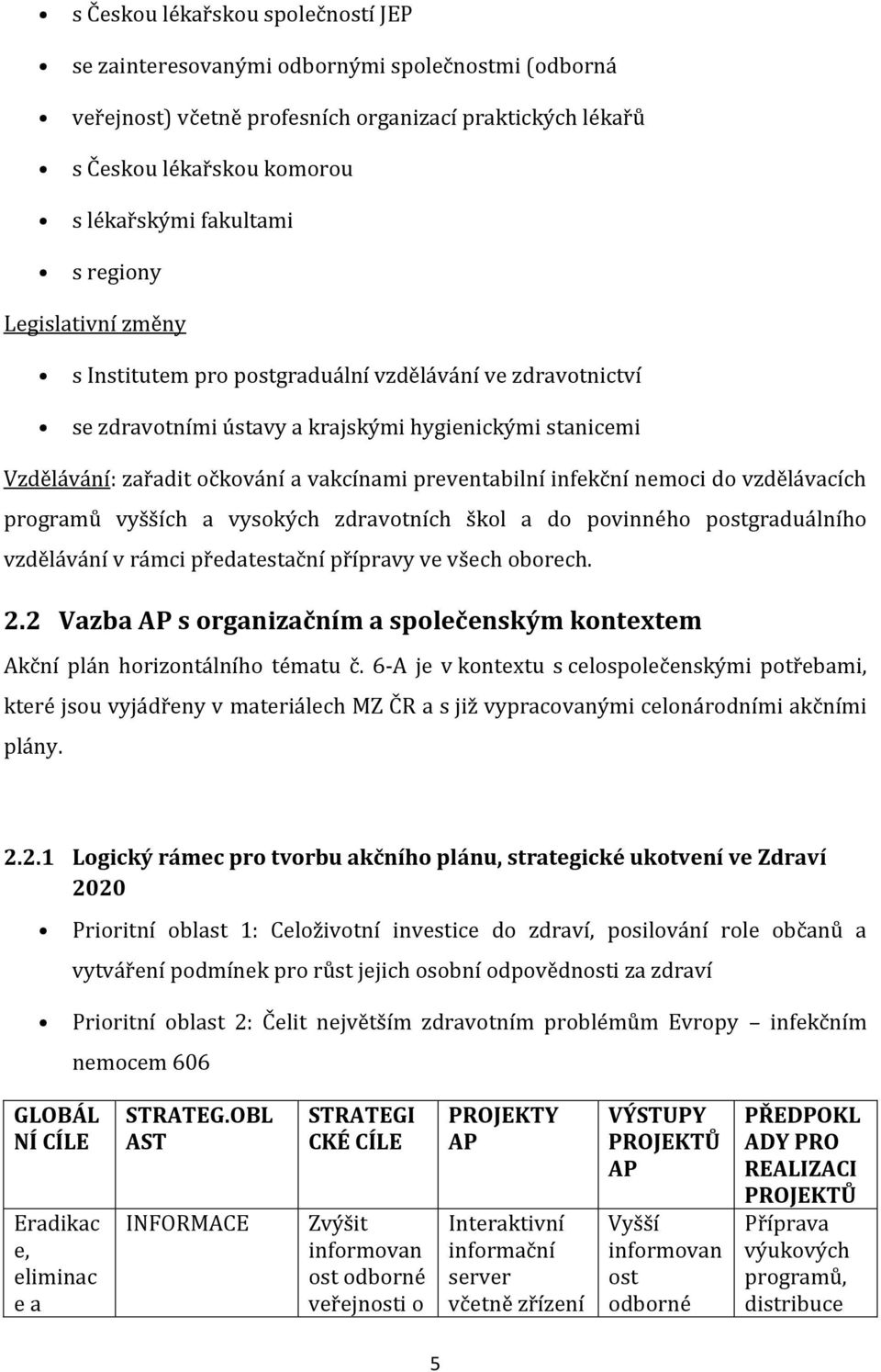 infekční nemoci do vzdělávacích programů vyšších a vysokých zdravotních škol a do povinného postgraduálního vzdělávání v rámci předatestační přípravy ve všech oborech. 2.