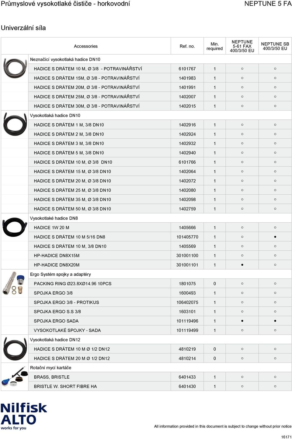 M, 3/8 DN10 1402924 1 HADICE S DRÁTEM 3 M, 3/8 DN10 1402932 1 HADICE S DRÁTEM 5 M, 3/8 DN10 1402940 1 HADICE S DRÁTEM 10 M, Ø 3/8 DN10 6101766 1 HADICE S DRÁTEM 15 M, Ø 3/8 DN10 1402064 1 HADICE S