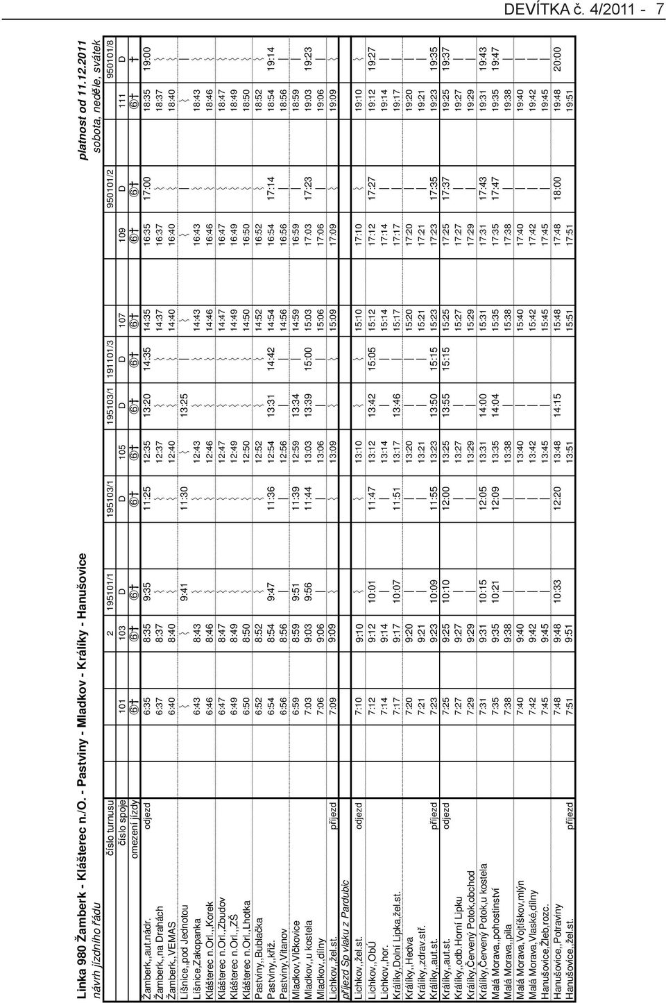 odjezd 6:35 8:35 9:35 11:25 12:35 13:20 14:35 14:35 16:35 17:00 18:35 19:00 Žamberk,,na Drahách 6:37 8:37 12:37 14:37 16:37 18:37 Žamberk,,VEMAS 6:40 8:40 12:40 14:40 16:40 18:40 Líšnice,,pod