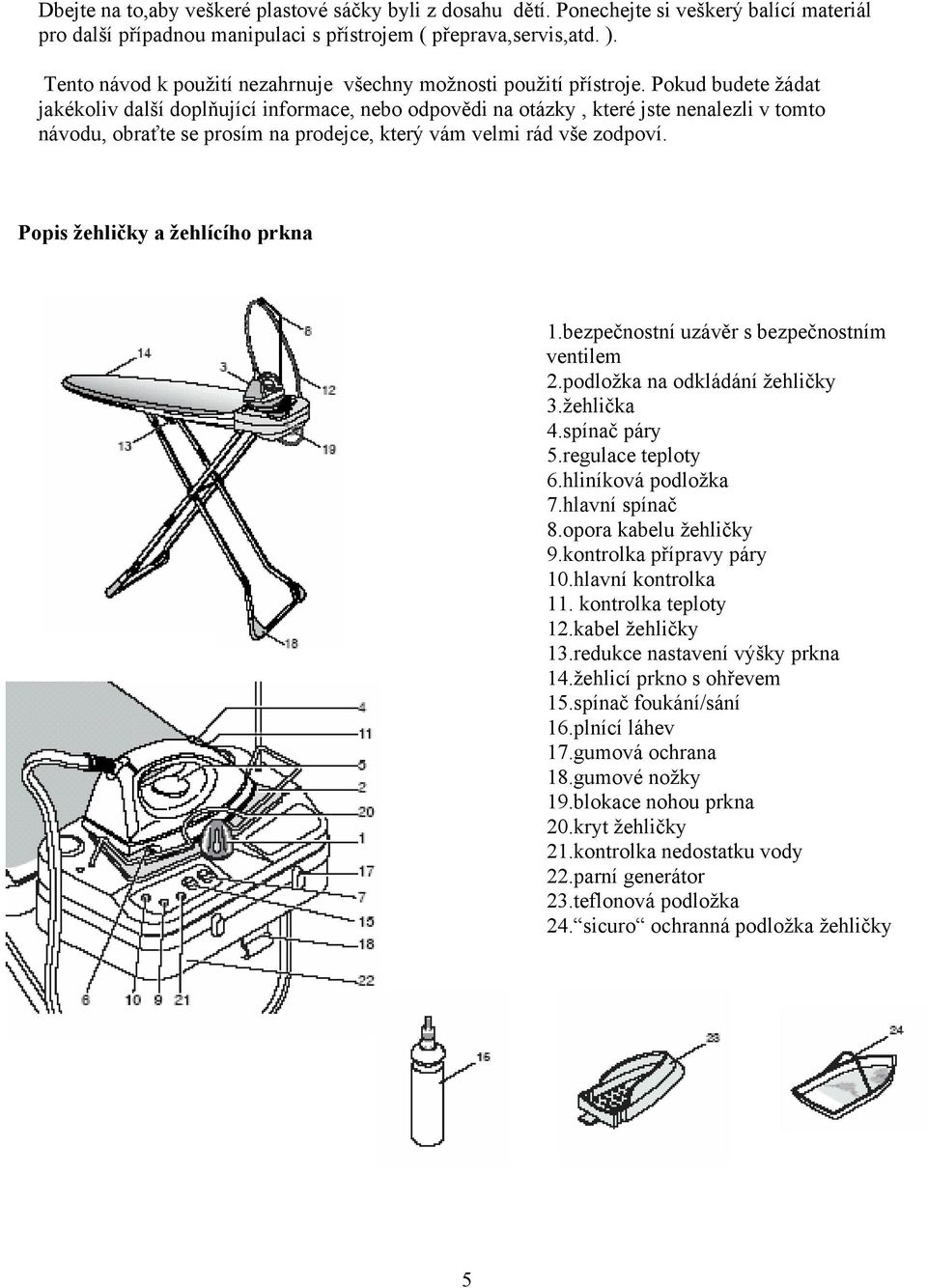 Pokud budete žádat jakékoliv další doplňující informace, nebo odpovědi na otázky, které jste nenalezli v tomto návodu, obraťte se prosím na prodejce, který vám velmi rád vše zodpoví.