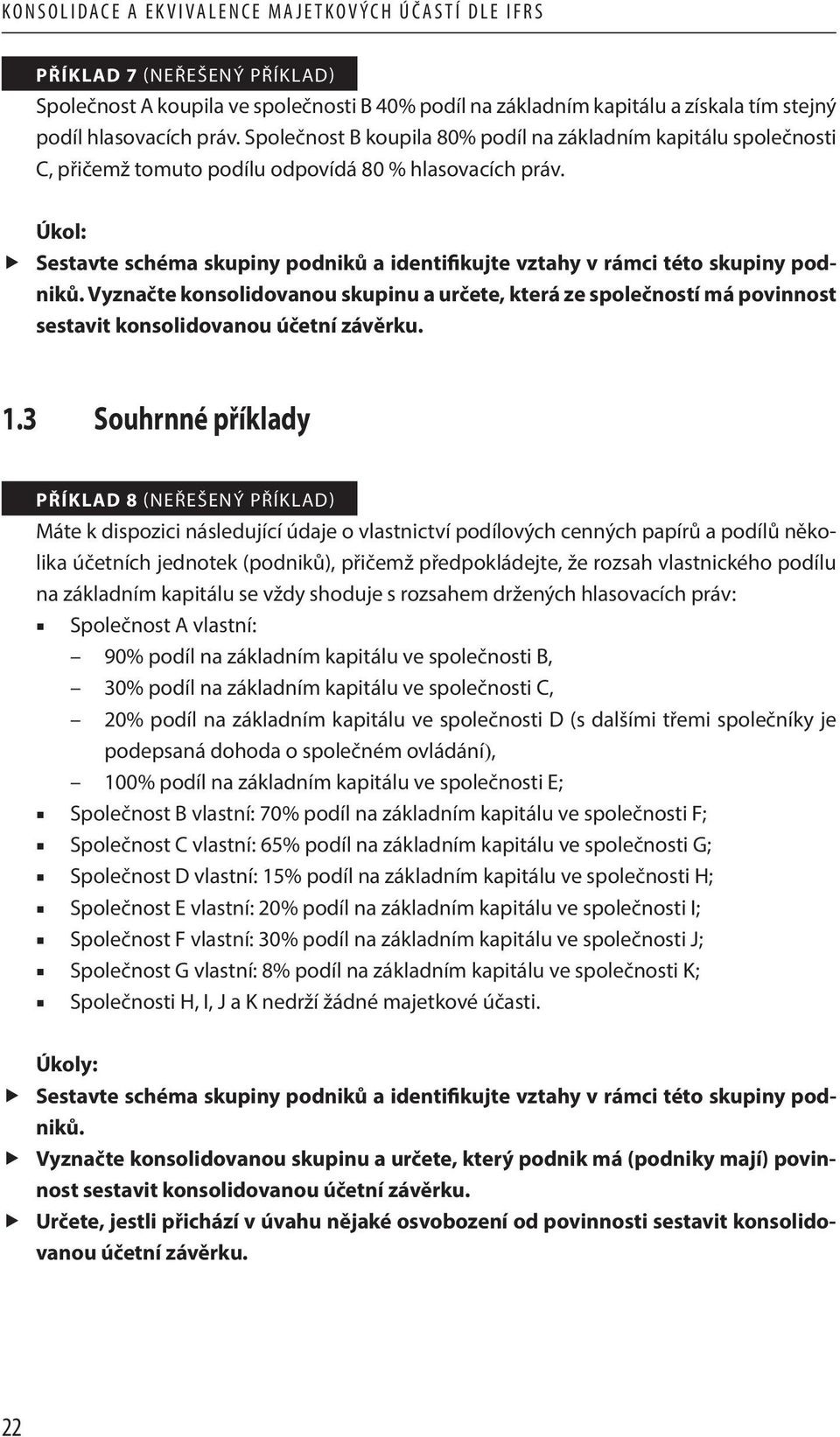 Úkol: Sestavte schéma skupiny podniků a identifikujte vztahy v rámci této skupiny podniků.