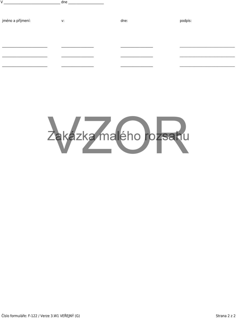 formuláře: F-122 / Verze