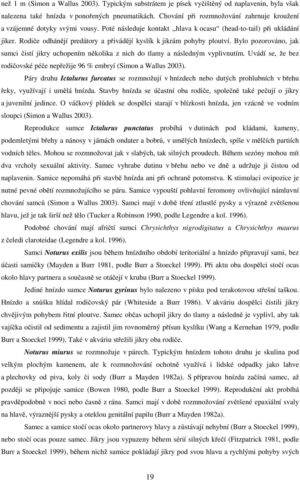 Rodiče odhánějí predátory a přivádějí kyslík k jikrám pohyby ploutví. Bylo pozorováno, jak sumci čistí jikry uchopením několika z nich do tlamy a následným vyplivnutím.