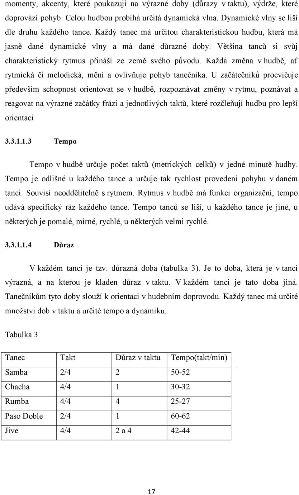 Každá změna v hudbě, ať rytmická či melodická, mění a ovlivňuje pohyb tanečníka.