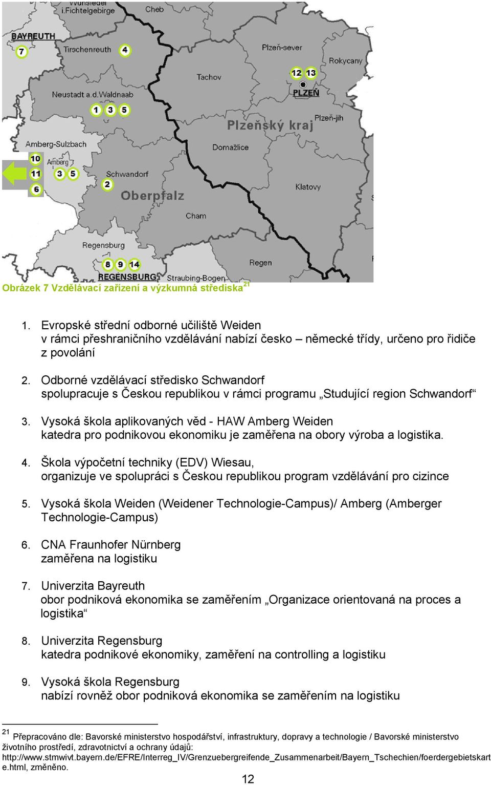 Vysoká škola aplikovaných věd - HAW Amberg Weiden katedra pro podnikovou ekonomiku je zaměřena na obory výroba a logistika. 4.