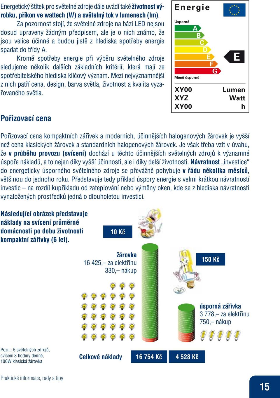 Kromě spotřeby energie při výběru světelného zdroje sledujeme několik dalších základních kritérií, která mají ze spotřebitelského hlediska klíčový význam.