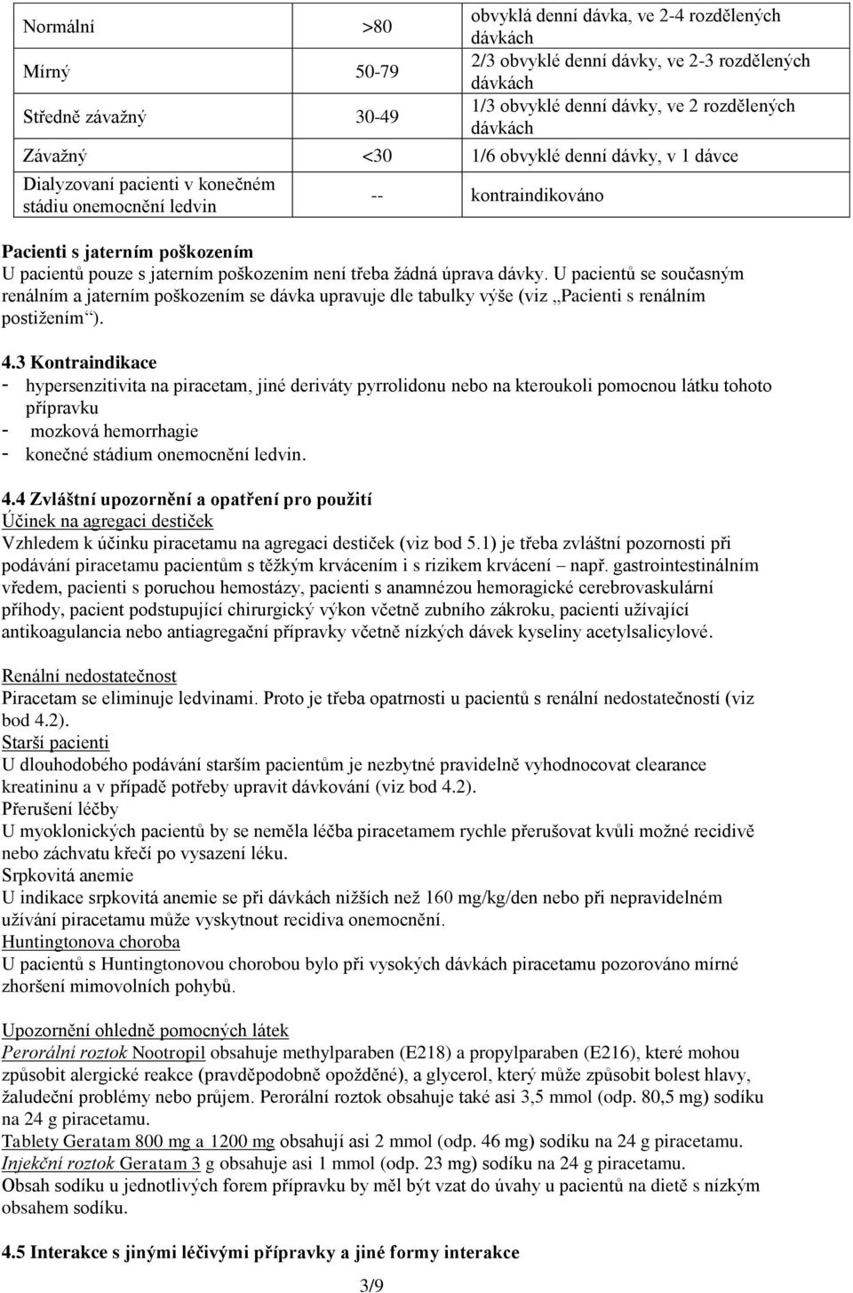poškozením není třeba žádná úprava dávky. U pacientů se současným renálním a jaterním poškozením se dávka upravuje dle tabulky výše (viz Pacienti s renálním postižením ). 4.