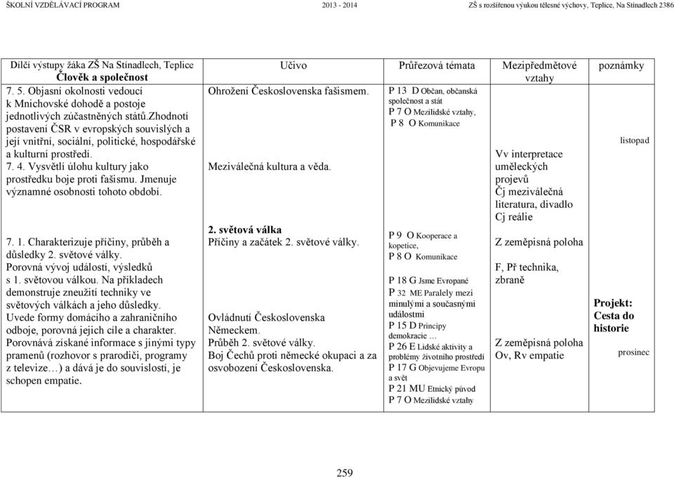 Jmenuje významné osobnosti tohoto období. 7. 1. Charakterizuje příčiny, průběh a důsledky 2. světové války. Porovná vývoj událostí, výsledků s 1. světovou válkou.