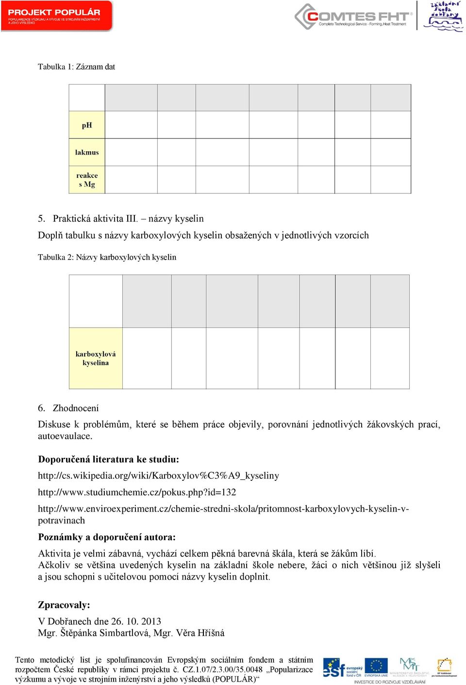 org/wiki/karboxylov%c3%a9_kyseliny http://www.studiumchemie.cz/pokus.php?id=132 http://www.enviroexperiment.