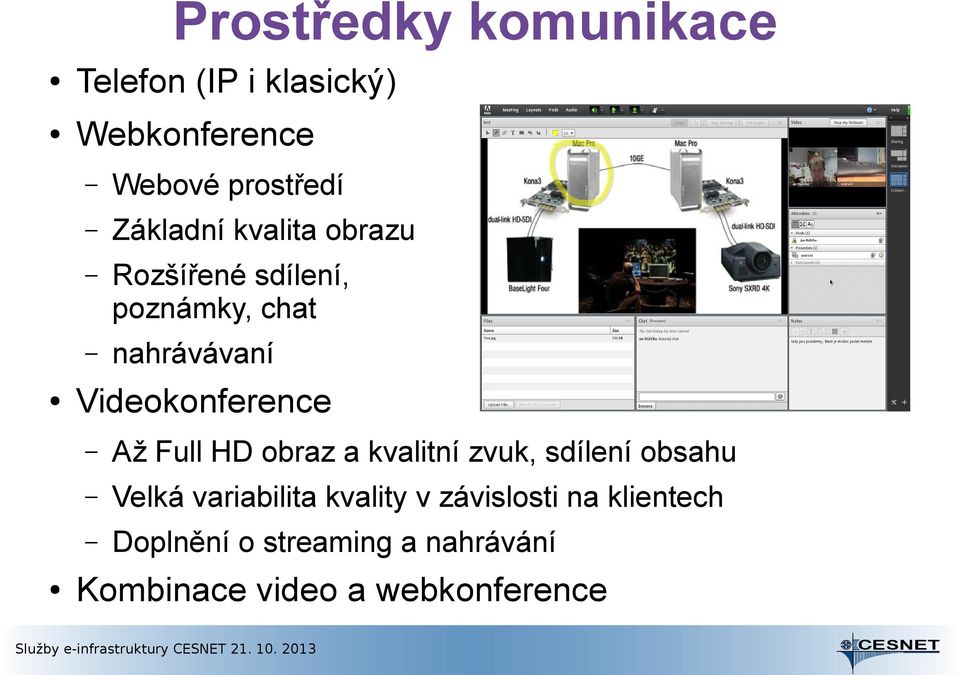 Videokonference Až Full HD obraz a kvalitní zvuk, sdílení obsahu Velká