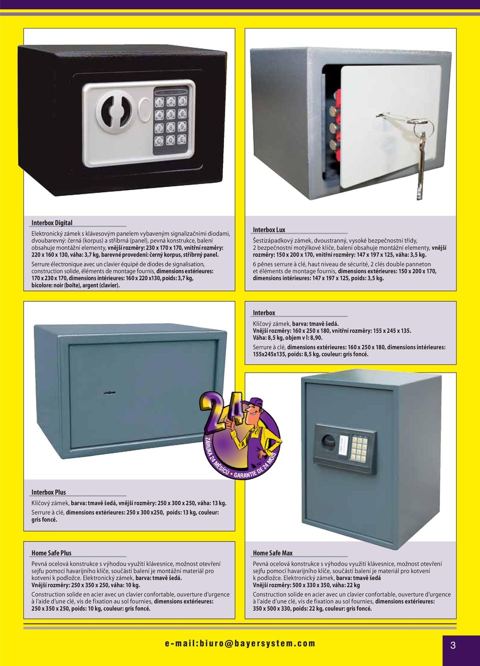 Serrure électronique avec un clavier équipé de diodes de signalisation, construction solide, éléments de montage fournis, dimensions extérieures: 170 x 230 x 170, dimensions intérieures: 160 x 220