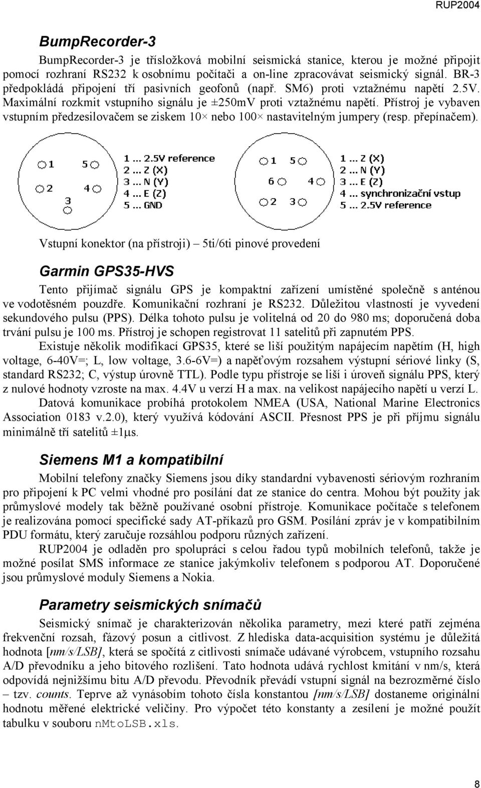 Přístroj je vybaven vstupním předzesilovačem se ziskem 10 nebo 100 nastavitelným jumpery (resp. přepínačem).