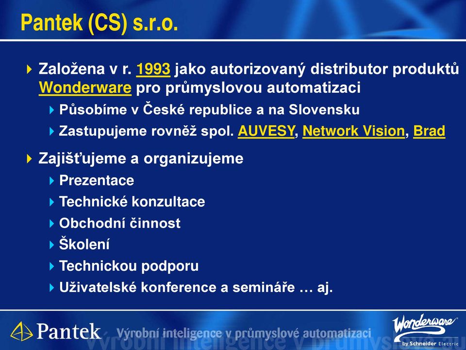 Působíme v České republice a na Slovensku Zastupujeme rovněž spol.