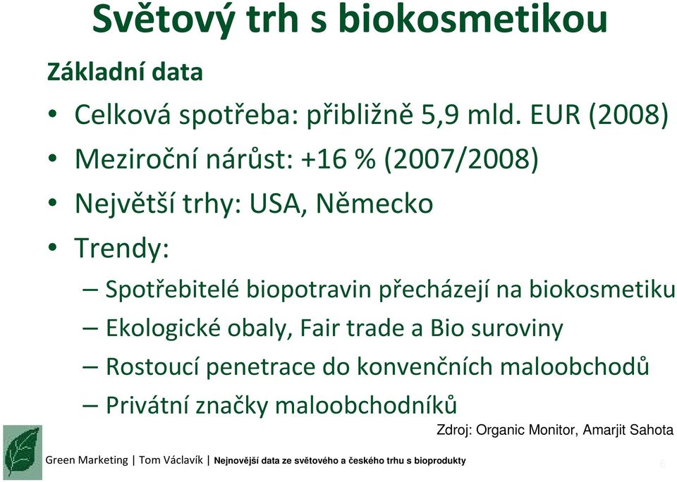 Spotřebitelé biopotravin přecházejí na biokosmetiku Ekologické obaly, Fair trade a Bio