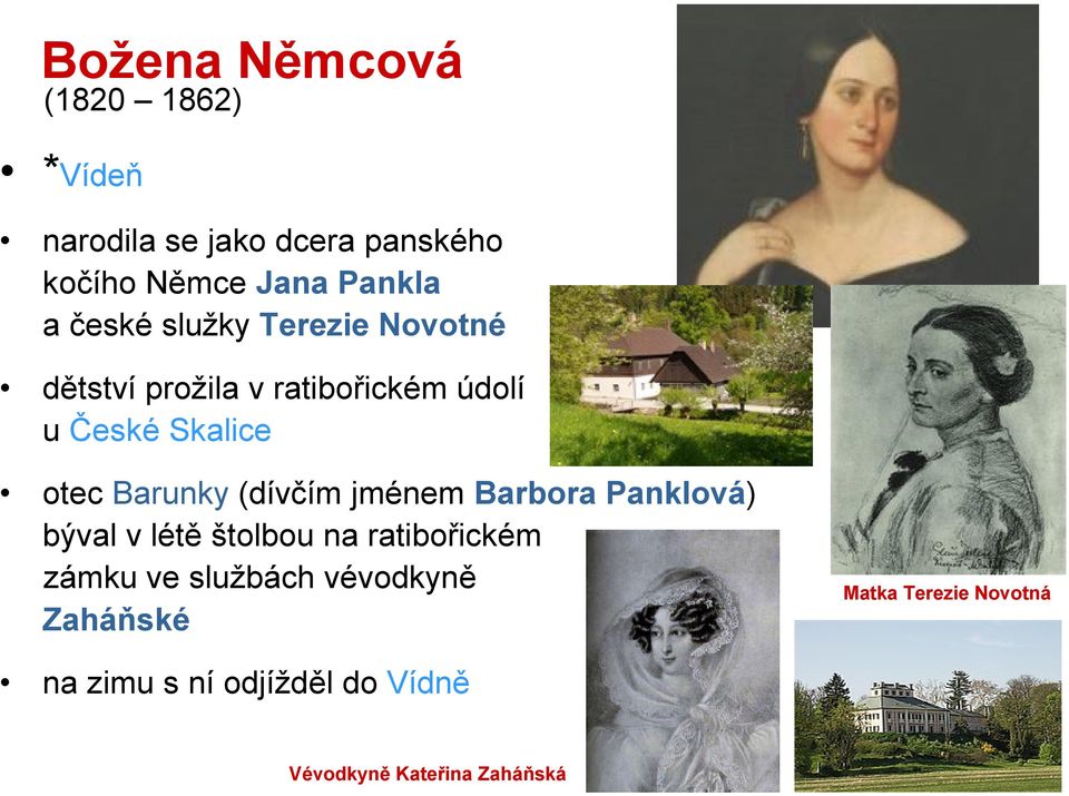 Barunky (dívčím jménem Barbora Panklová) býval v létě štolbou na ratibořickém zámku ve