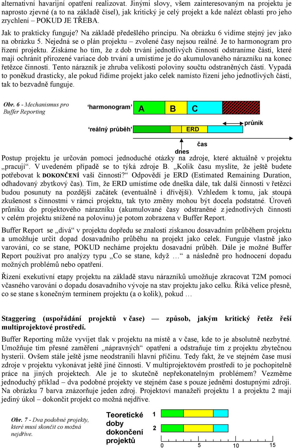 Jak to prakticky funguje? Na základě předešlého principu. Na obrázku 6 vidíme stejný jev jako na obrázku 5. Nejedná se o plán projektu zvolené y nejsou reálné. Je to harmonogram pro řízení projektu.