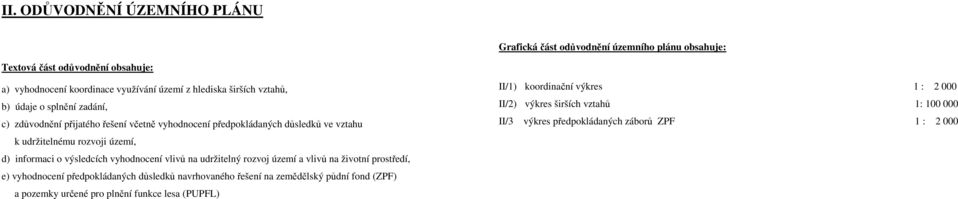 o výsledcích vyhodnocení vlivů na udržitelný rozvoj území a vlivů na životní prostředí, e) vyhodnocení předpokládaných důsledků navrhovaného řešení na zemědělský půdní