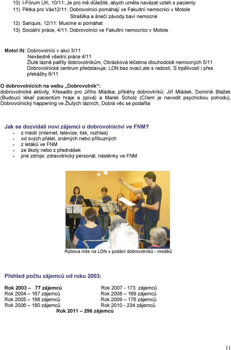 dobrovolníkům, Obrázková léčebna dlouhodobě nemocných 5/11 Dobrovolnické centrum představuje, LDN:bez ovací,ale s radostí, S trpělivostí i přes překáţky 6/11 O dobrovolnících na webu Dobrovolník :