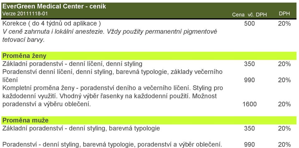 20% Kompletní proměna ženy - poradenství deního a večerního líčení. Styling pro každodenní využití. Vhodný výběr řasenky na každodenní použití.