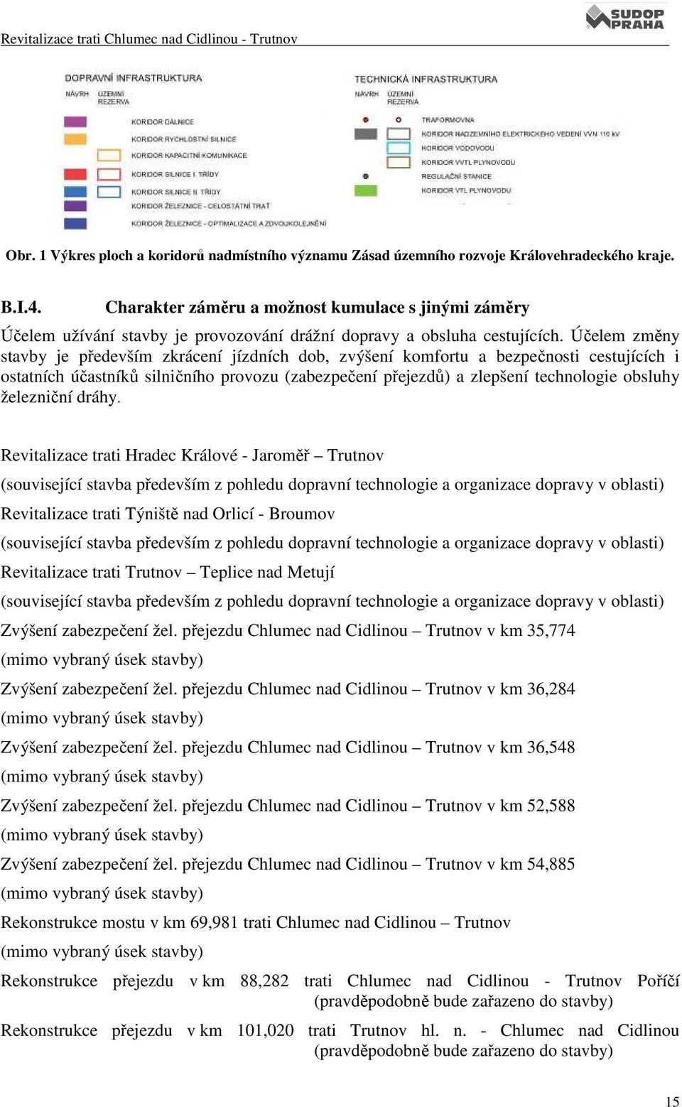 Účelem změny stavby je především zkrácení jízdních dob, zvýšení komfortu a bezpečnosti cestujících i ostatních účastníků silničního provozu (zabezpečení přejezdů) a zlepšení technologie obsluhy