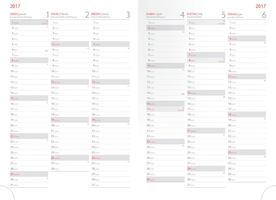 DUBEN Apríl April April Апрель 0 KVĚTEN Máj ČERVEN Jún